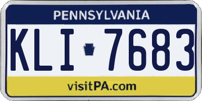 PA license plate KLI7683