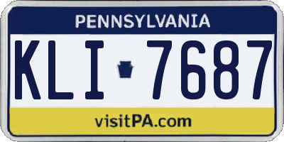 PA license plate KLI7687