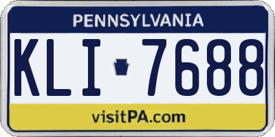 PA license plate KLI7688
