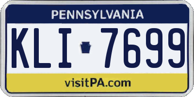 PA license plate KLI7699