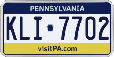 PA license plate KLI7702