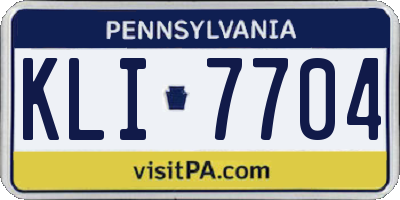PA license plate KLI7704