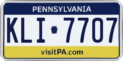 PA license plate KLI7707