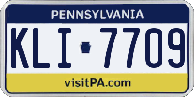 PA license plate KLI7709