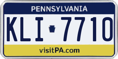 PA license plate KLI7710