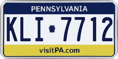 PA license plate KLI7712