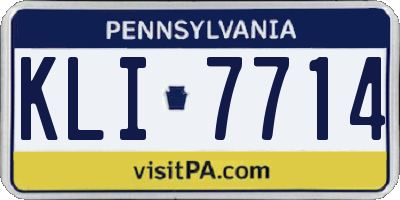 PA license plate KLI7714