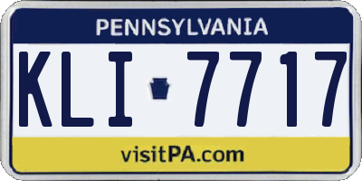 PA license plate KLI7717