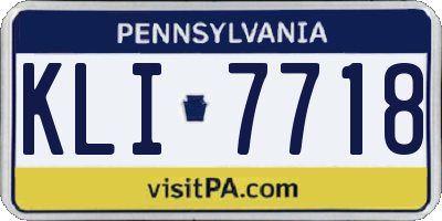 PA license plate KLI7718