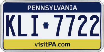 PA license plate KLI7722