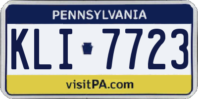 PA license plate KLI7723