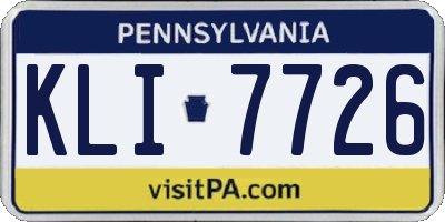 PA license plate KLI7726