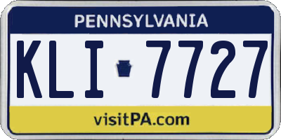 PA license plate KLI7727