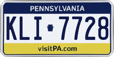 PA license plate KLI7728