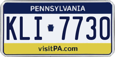 PA license plate KLI7730