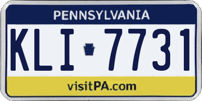 PA license plate KLI7731