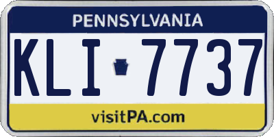 PA license plate KLI7737