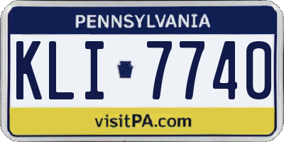 PA license plate KLI7740