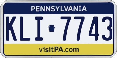 PA license plate KLI7743