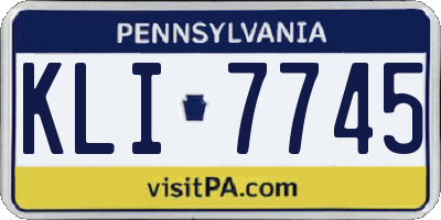 PA license plate KLI7745