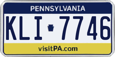 PA license plate KLI7746