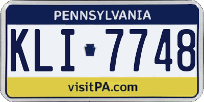 PA license plate KLI7748