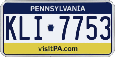 PA license plate KLI7753