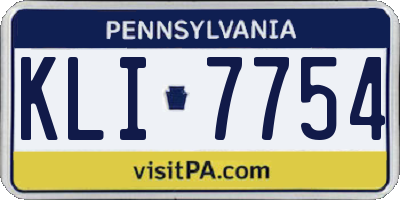 PA license plate KLI7754
