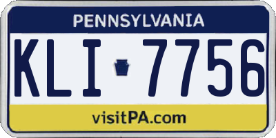 PA license plate KLI7756