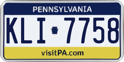 PA license plate KLI7758
