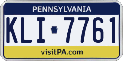 PA license plate KLI7761