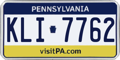 PA license plate KLI7762