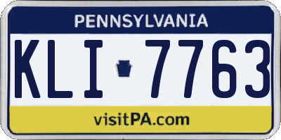 PA license plate KLI7763