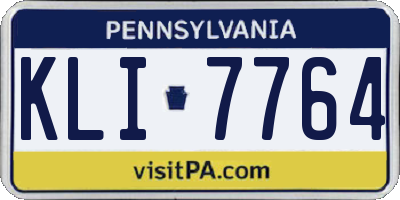 PA license plate KLI7764