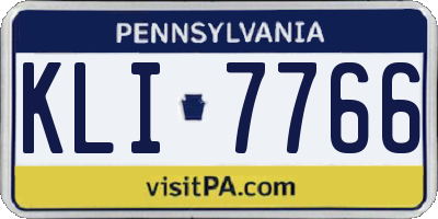 PA license plate KLI7766