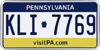 PA license plate KLI7769