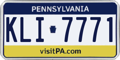 PA license plate KLI7771