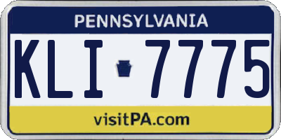 PA license plate KLI7775