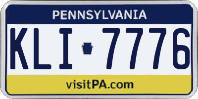 PA license plate KLI7776