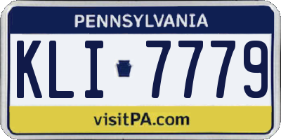 PA license plate KLI7779