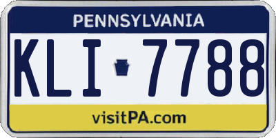 PA license plate KLI7788