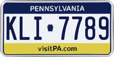 PA license plate KLI7789