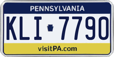 PA license plate KLI7790
