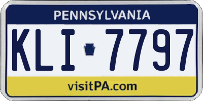 PA license plate KLI7797