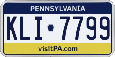 PA license plate KLI7799