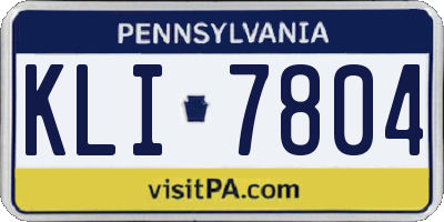 PA license plate KLI7804