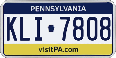PA license plate KLI7808