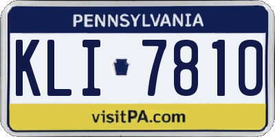 PA license plate KLI7810