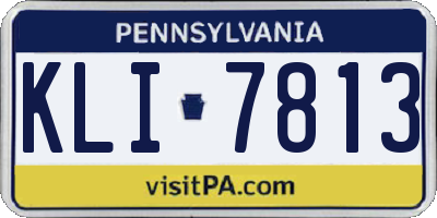 PA license plate KLI7813