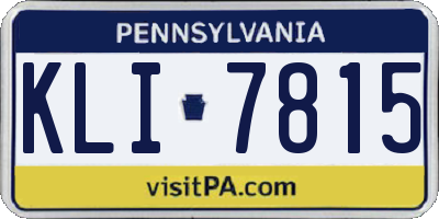 PA license plate KLI7815